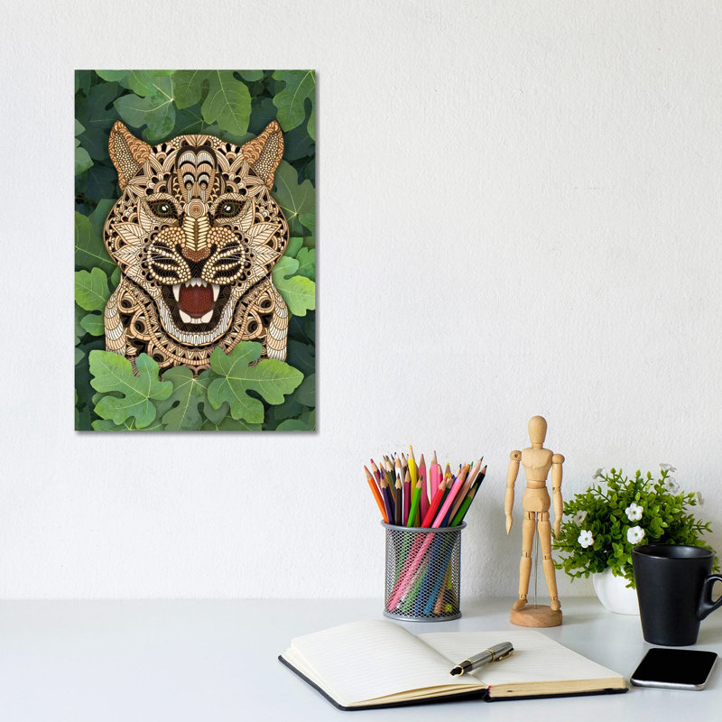 Jungle Leopard by Angelika Parker - Wrapped Canvas Print, 20.32 cm H x 30.48 cm W