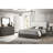 Contemporary Upholstered Queen Panel Bed With Head, Gray And Beige Accents Stylish Button Headboard, Slats Included, Upholstery-208687401