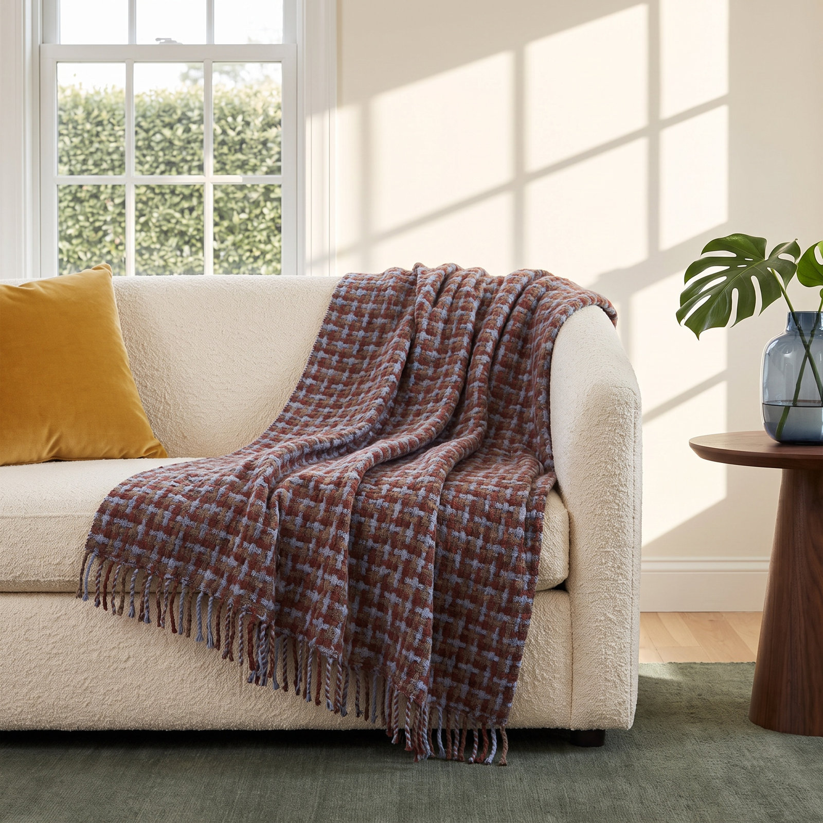 Chaperone Hand Woven Throw Blanket, Purple