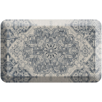 Designer Comfort Anti‑Fatigue Kitchen Comfort Mat – Paloma Medallion Blue