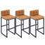 Tabouret de bar rembourré à dossier bas avec structure en métal épaissie pour îlot de cuisine-91899110-92115247-92115246