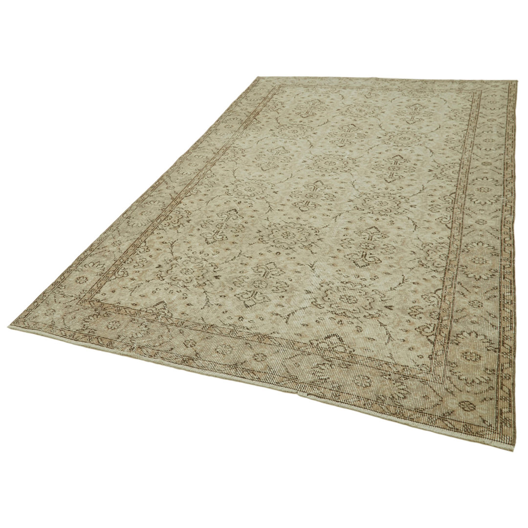 Vintage Beige Vintage Wool Handmade Area Rug