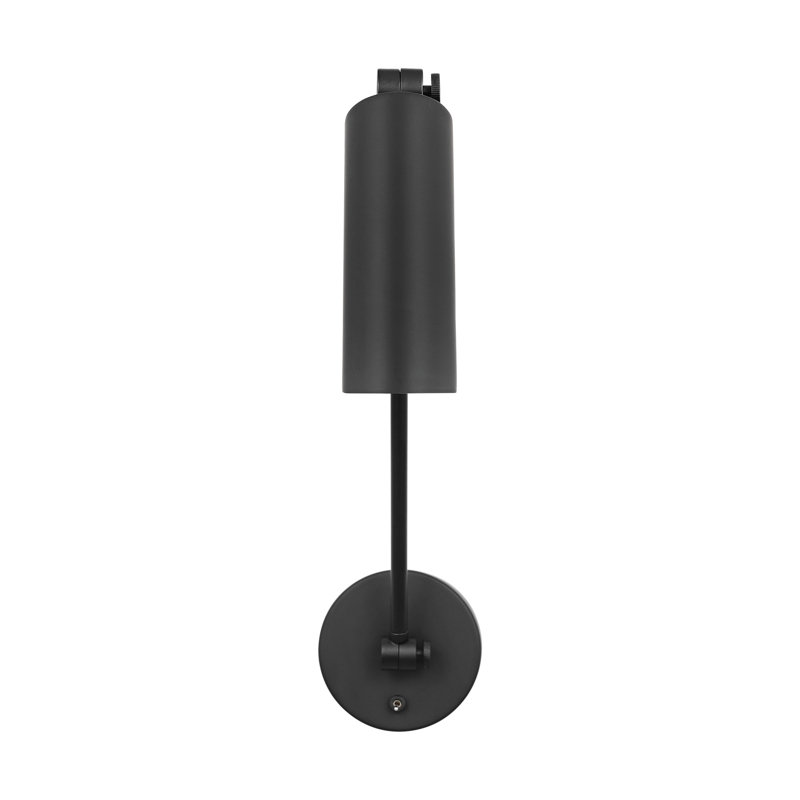 Frasar 1 Light Bathroom Bedroom Wall Fixture With Brushed Nickel Shade, Midnight Black
