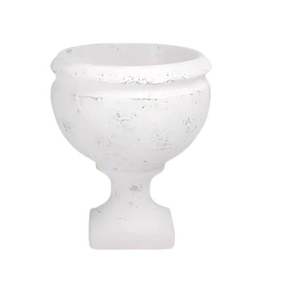 Cement Large Urn Washed Finish White