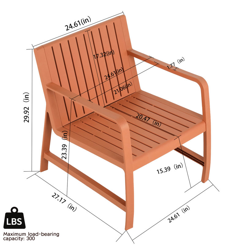 2 meubles, Intérieur/Extérieur, Chaise, Table Basse, Brun Abricot, Structure Résistante aux Intempéries, Assemblage requis, Jardin, Balcons d'Appartement, Sans Taches, Assemblage