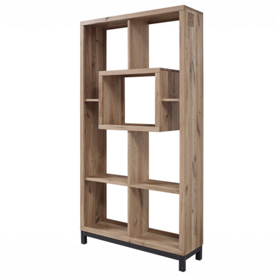 Villanders 200cm H x 100cm W Solid Wood Geometric Bookcase