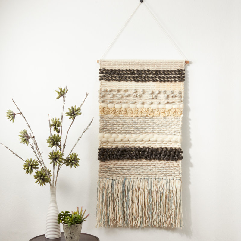 Blended Fabric Abstract Hand Finished Wall Hanging , 47'' H X 24'' W