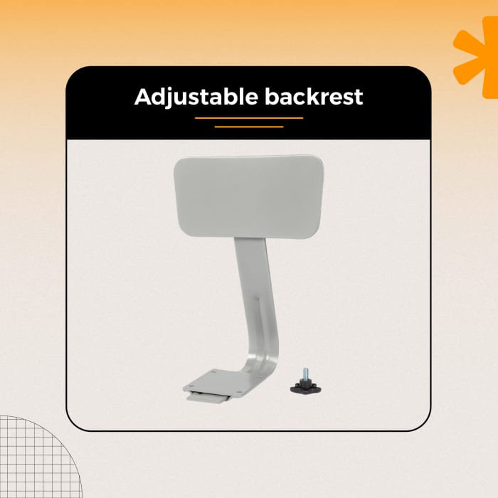 Felix Gray Adjustable Steel Counter Stool with Backrest
