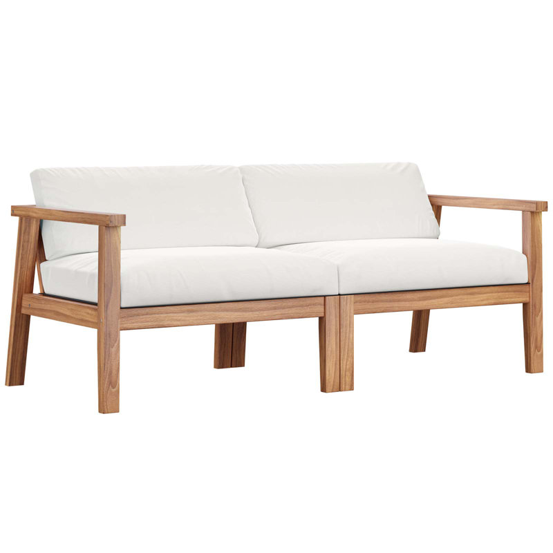 Muret Outdoor Patio Teak Wood 2-Seater Loveseat