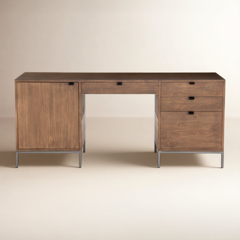 Trey Solid Wood Executive Desk, Auburn Poplar