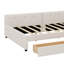 Lit plateforme tapissier avec port USB et 2 tiroirs, beige-1568409014