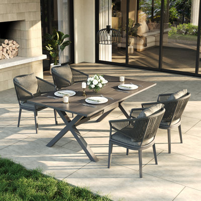 4 - Person Rectangular Outdoor Dining Set With Cushions