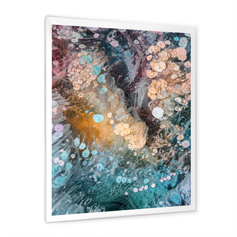 Marbre luxueux turquoise liquide, art mural moderne sur toile, H 20 po x l 12 po x P 1 po, Toile à cadre flottant blanc