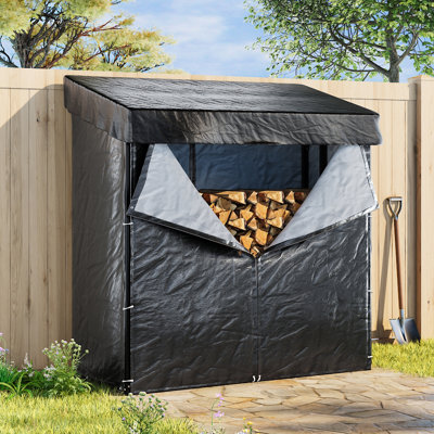 Brookens 185cm W x 70cm D Metal Log Store