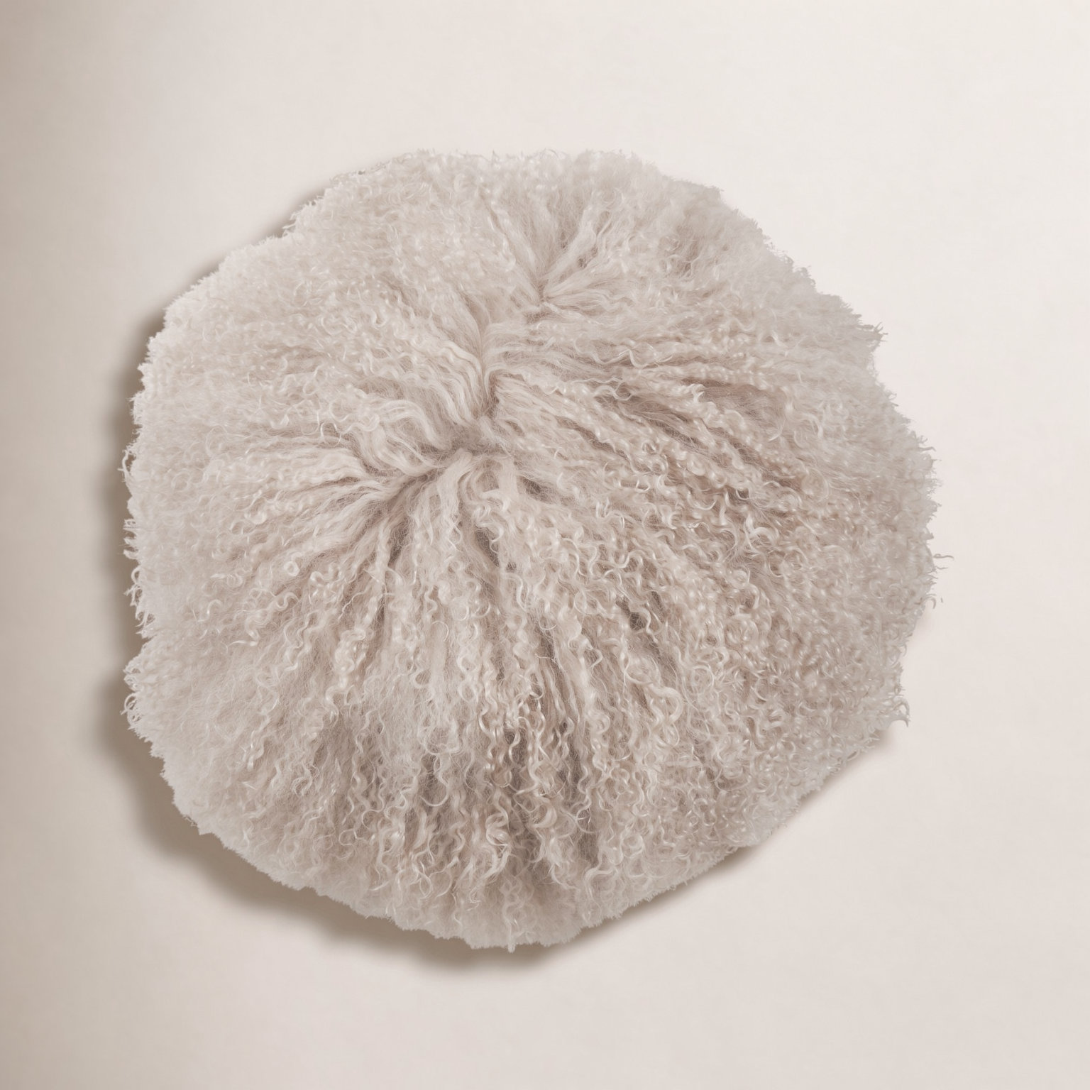 Mongolian Lamb Pillows Throw Pillow, Fog, 13"H x 13"W