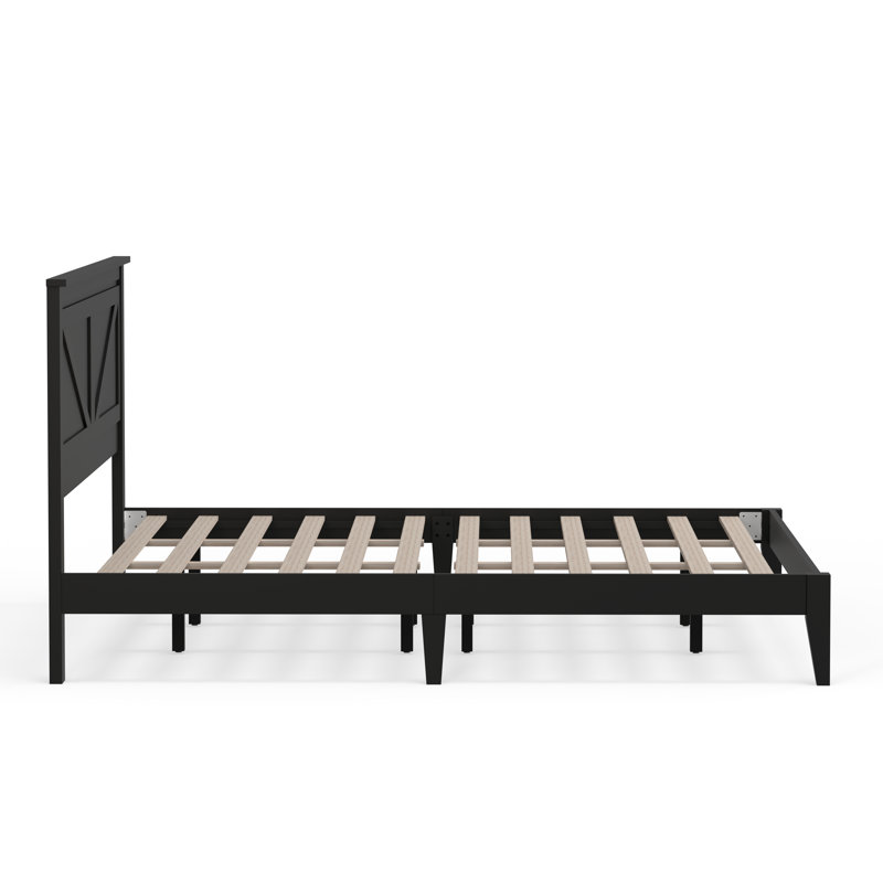 Marksbury Solid Wood Platform Bed, King, Black