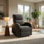 Fauteuil inclinable électrique Nami, accoudoirs courbés, revêtement gris anthracite rembourré de mousse-129099787