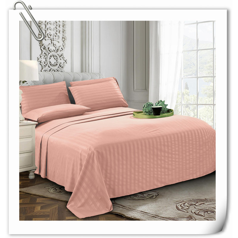 Ensemble de courtepointe en microfibre / polyester Quilts, Rose cendré rayé