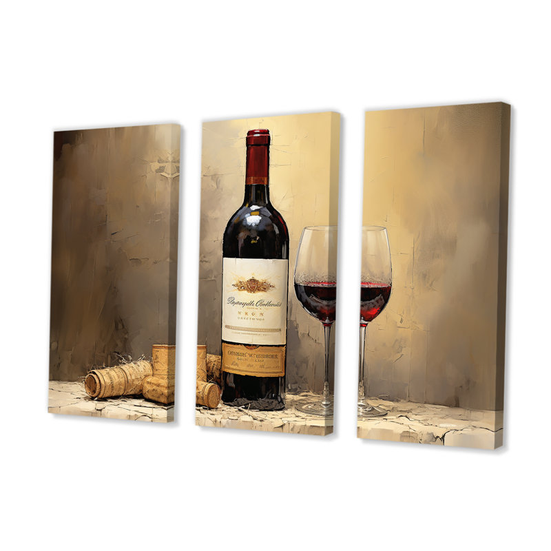 Bordeauxs Balance I - Wine, art mural sur toile, H 40 po x l 60 po, Toile tendue