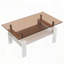 Table basse rectangulaire avec plateau en verre trempé et panneau de fibres à densité moyenne - Transparent-509956633