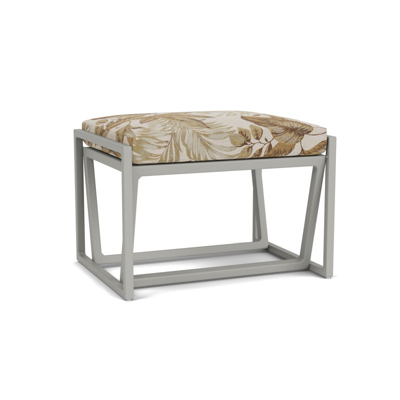Summit Outdoor Ottoman, Platinum, Botanic Willow