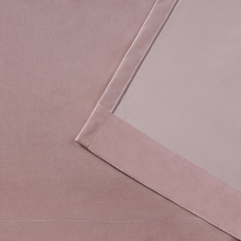 Cambra Velvet Semi-Sheer Grommet Curtain Panels, 54"W x 108"L, Blush