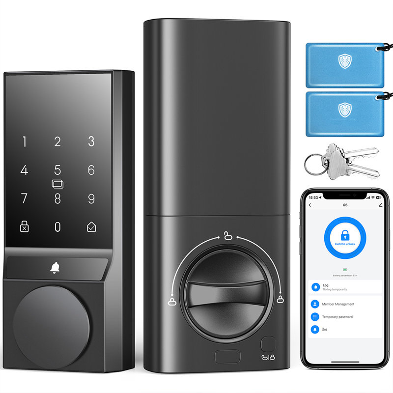 Smart Lock fingerprint with Smartkey Security, Satin Nickel