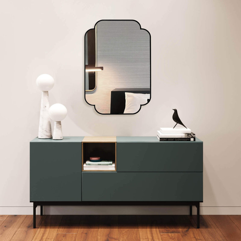 Miroir mural Macluu, Noir, 36 po x 24 po