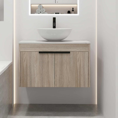 Ensemble de meuble-lavabo simple mural 29,5 "Gilly
