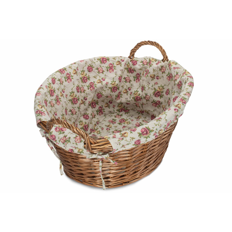 Wicker Wash Basket with Lining