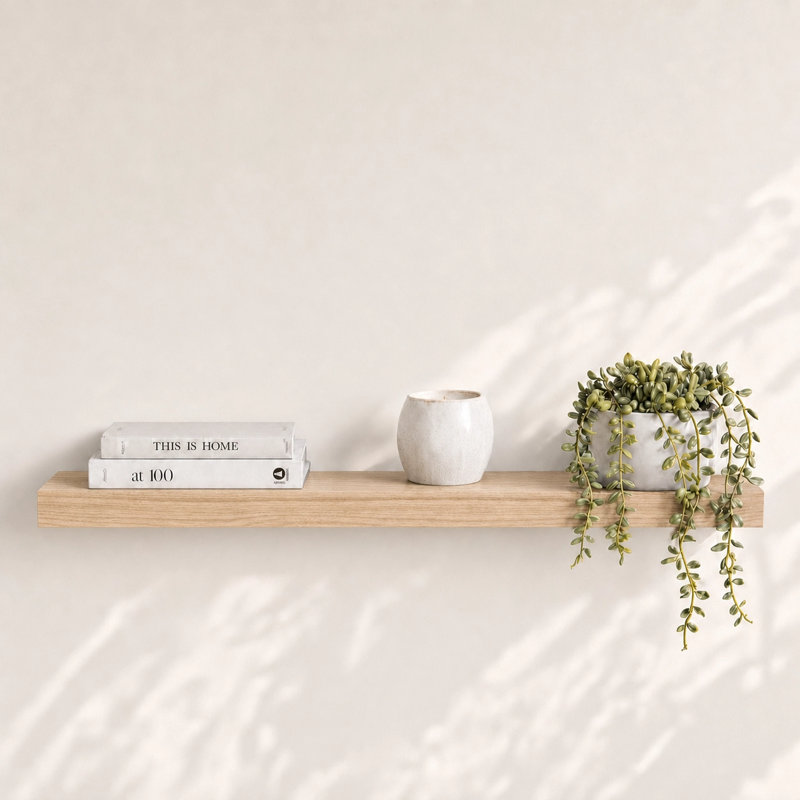 Tablette flottante Avnish, H 1,6 po x l 36 po x P 8,1 po, Bois brûlé