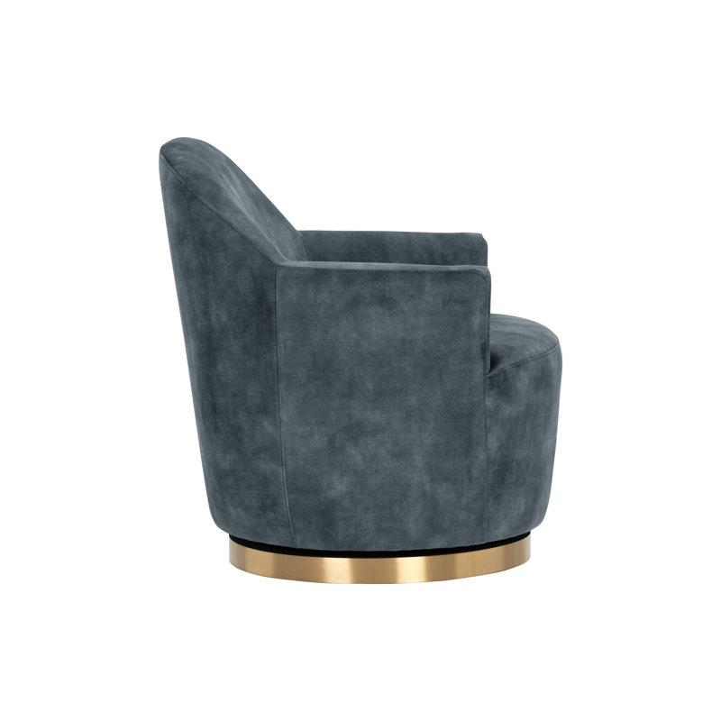 Hudnut Swivel Armchair, Navy Blue