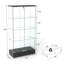 Vitrine noire moderne en verre avec tiroirs, lumières DEL et tablettes - 2 portes de rangement pour le salon, la chambre à coucher