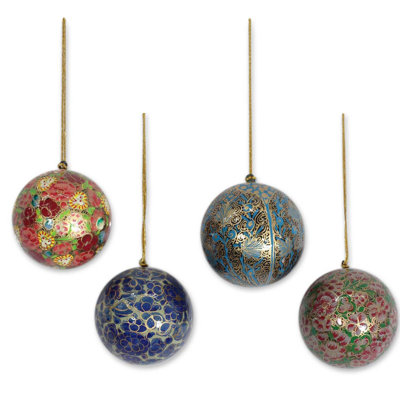 2.8'' Handmade Porcelain Plants & Flowers Ball Ornament