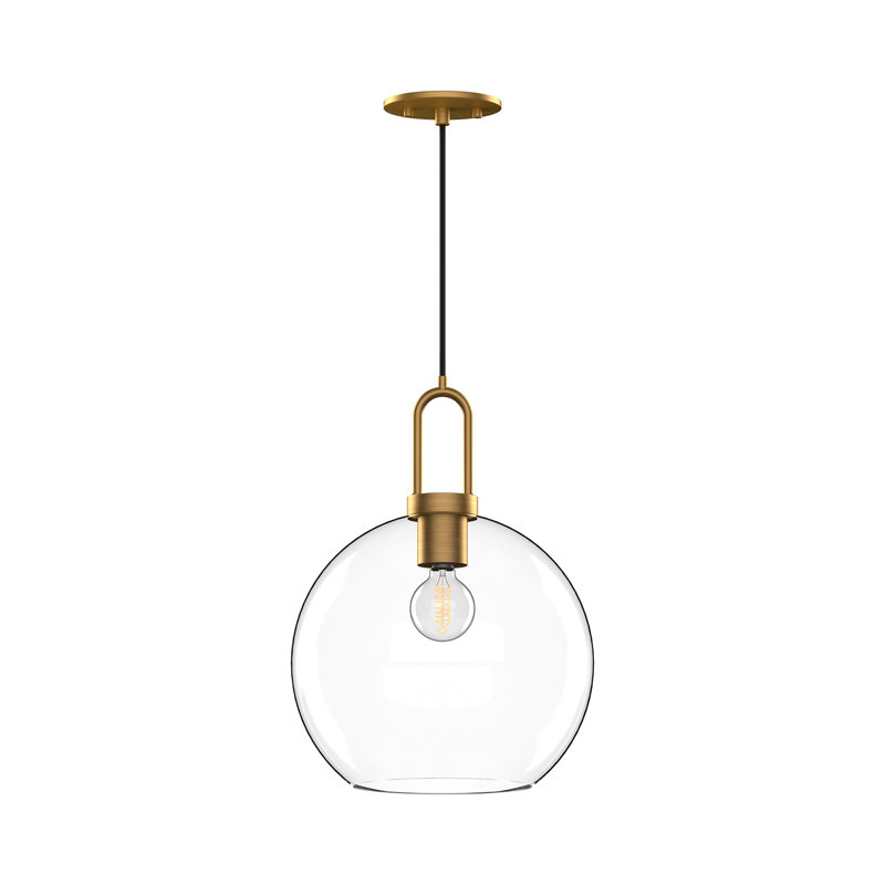 Soji 1 - Light Single Pendant, Aged Gold, 18" H x 9.88" W x 9.88" D