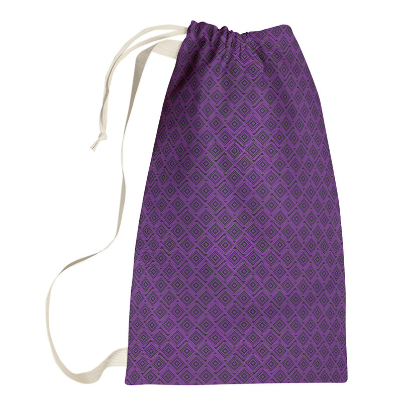Sac à linge à labyrinthe carré, Petit (H 64 po x l 20 po x P 1,5 po), Noir / Mauve