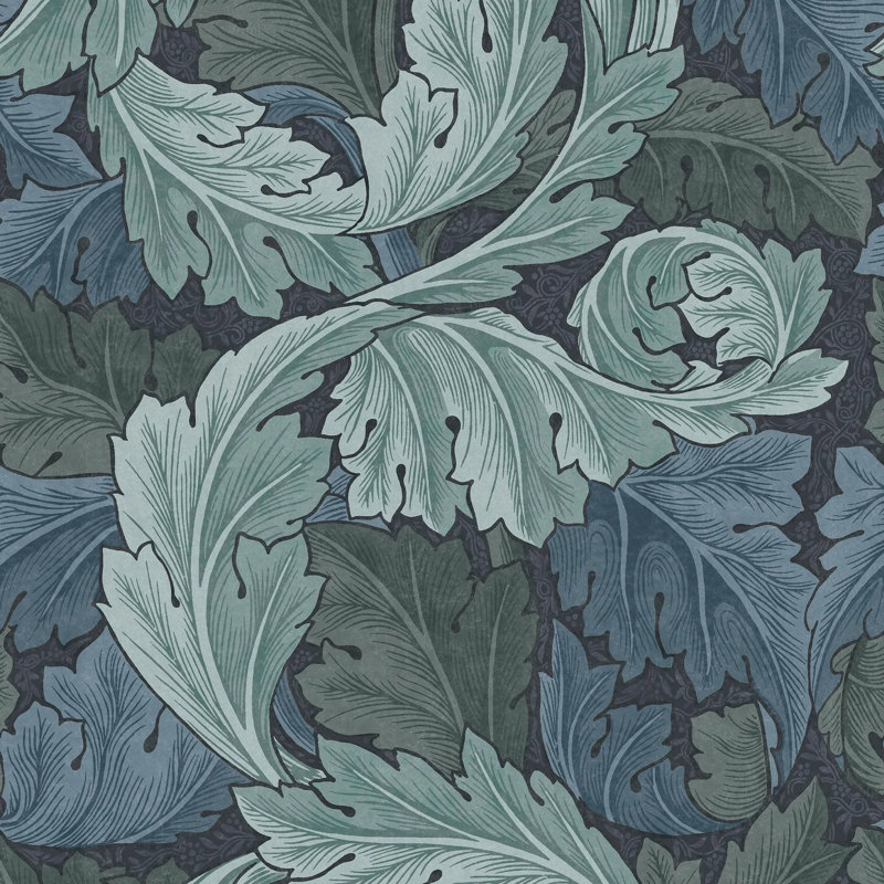 William Morris At Home Acanthus Floral Wallpaper, Blue