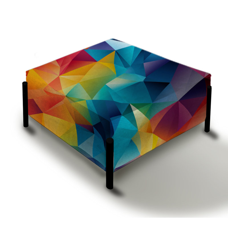 Multicolor Geometric Prism Parade - Grand repose-pieds carré géométrique