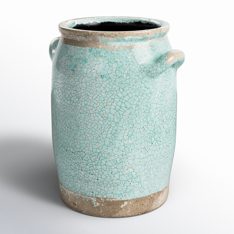 Daria Handmade Ceramic Table Vase, 8" H x 7" W x 5.5" D
