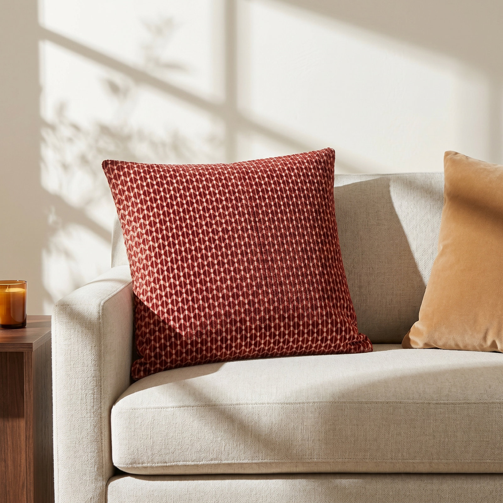All Modern Lombardi Throw Pillow, Feather, Square 20", Red