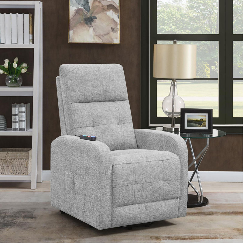 Fauteuil inclinable gris capitonné, Gris