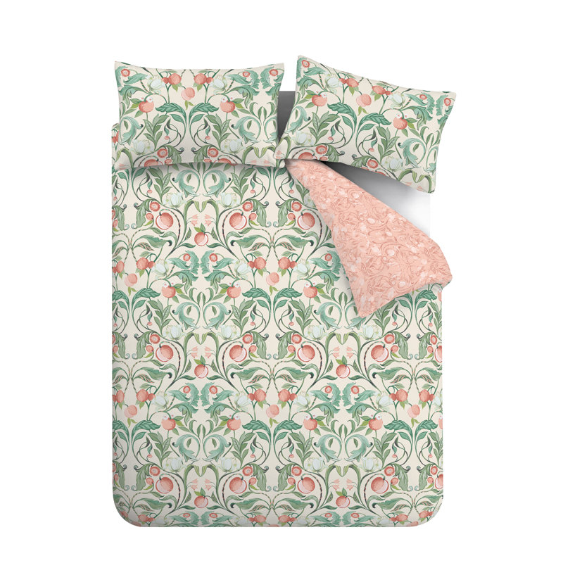 Clarence Floral Reversible Duvet Cover Set with Pillowcases, Kingsize - 2 Standard Pillowcases
