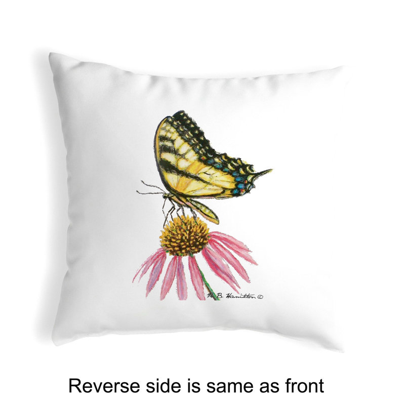 Housse et insert de coussin carré extérieur Tiger Swallowtail Butterfly, 12 po x 12 po