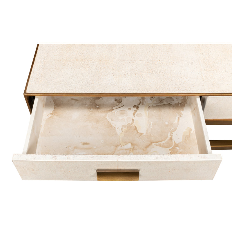 Shagreen Coffee Table, White