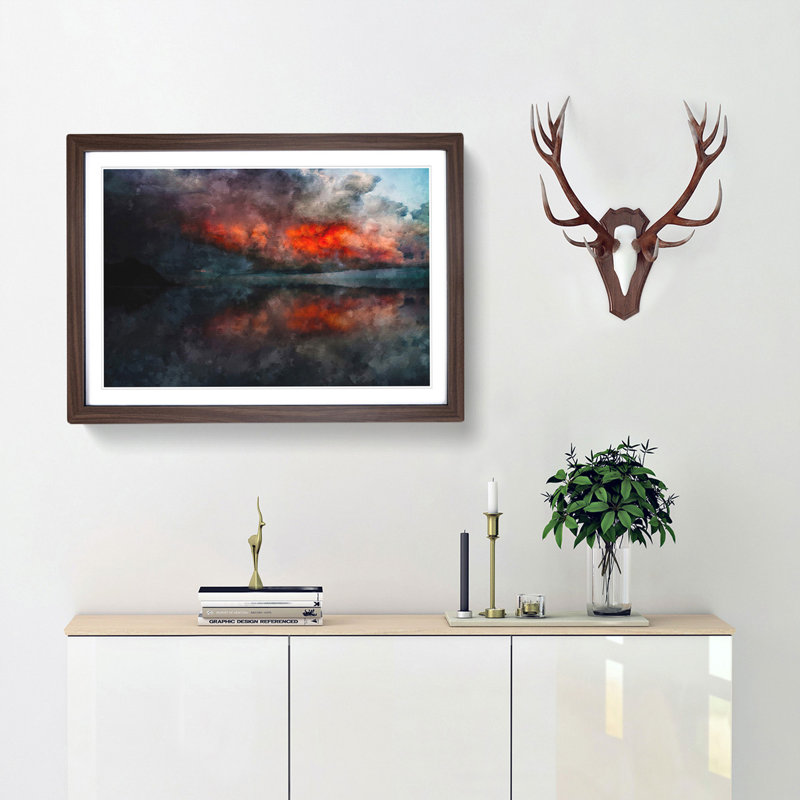 Storm Approaching - Picture Frame Graphic Art Print, 24cm H x 33cm W x 2cm D, Walnut Framed