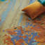 Landscape Floral Handmade Tufted Wool Teal/Yellow/Blue Area Rug-12311687