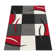 Tapis géométrique tissé à la machine Currelly en rouge / noir / gris