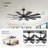 62" Modern Ceiling Fan with Light and Remote, 10-Blade Indoor Ceiling Fan, Quiet Reversible DC Motor, Dimmable 3CCT LED Light, 6-Speed, Black/Walnut-129170804