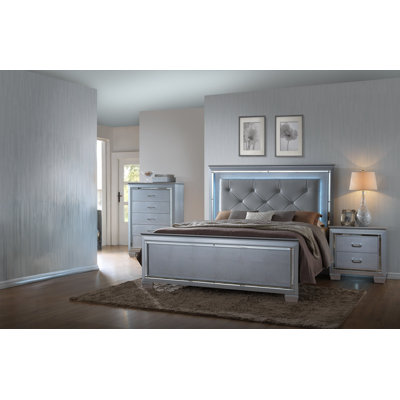 Ensemble de chambre à coucher rembourrée à DEL Masaya 4-2_Winston
