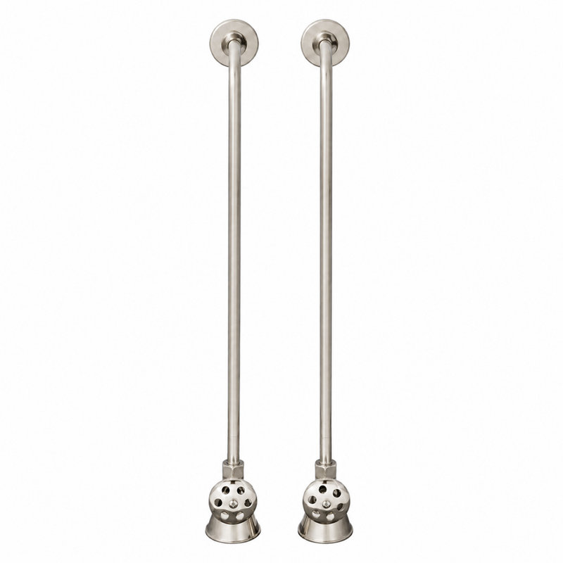 Ensemble d'alimentation de baignoire avec tube simple décalé de Strom Living, Nickel mat